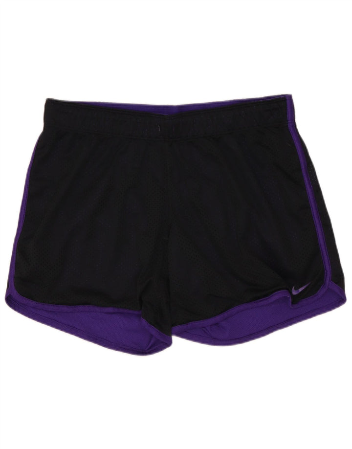 NIKE Dri Fit sportsshorts til kvinder UK 12 Medium Sort polyester