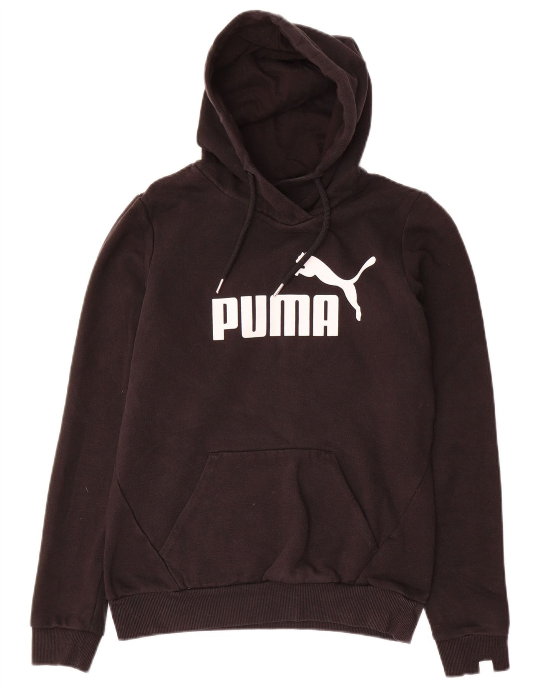 Puma Graphic Hoodie Jumper UK 10 Small Black Polyester