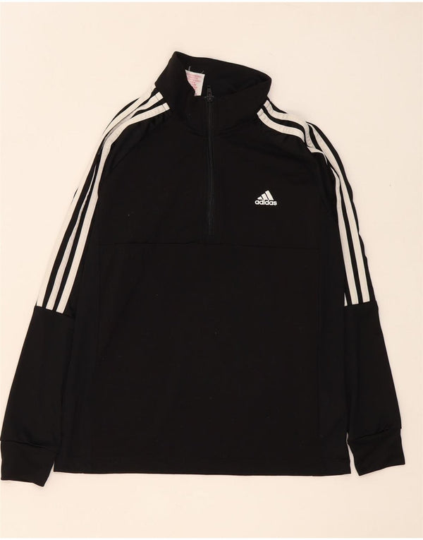 Adidas Boys Aeroready Pullover med lynlås-hals træningsdragt Top 13-14 år Sort