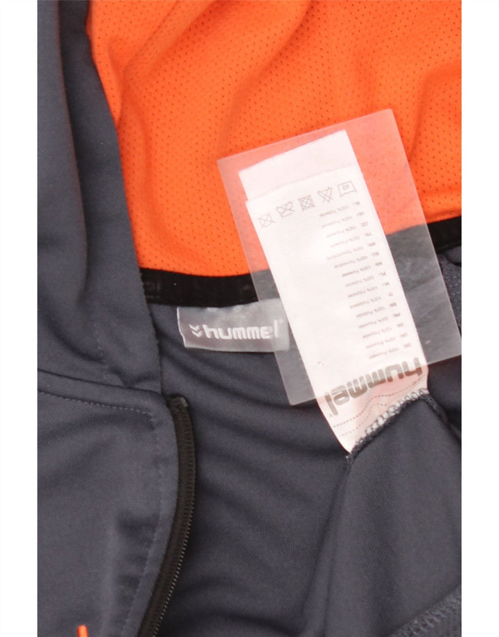 HUMMEL Herre grafisk hættetrøje Sweater med lynlås Large Grå Colourblock Polyester