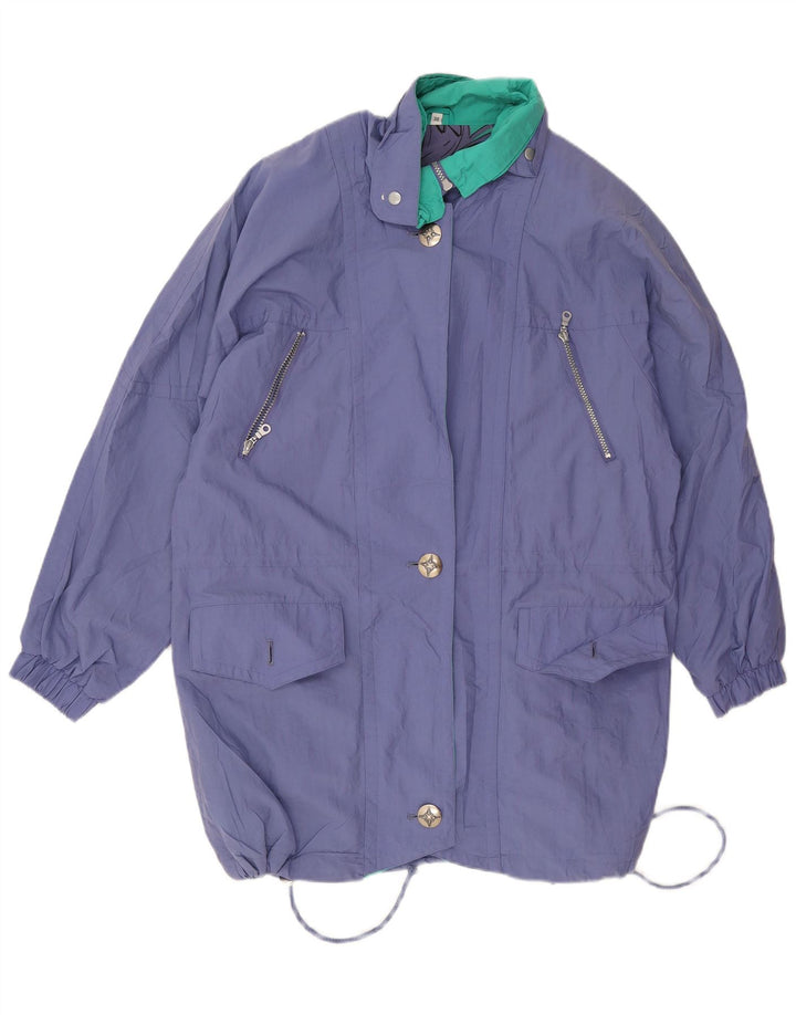 Marcel Clair Dame Oversized regnjakke EU 38 Medium Blue Polyamide