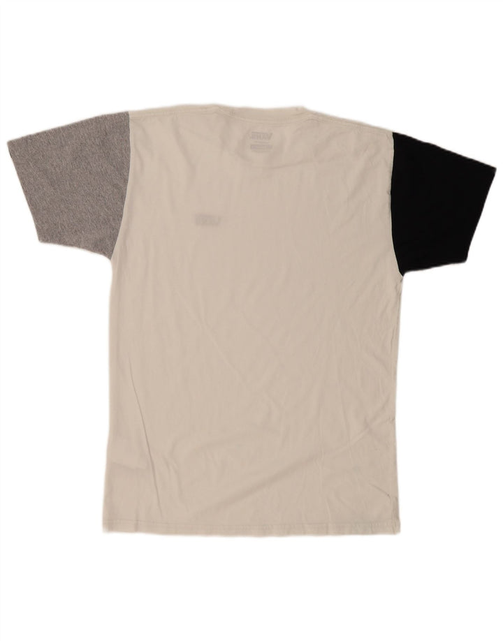 Vans Herre Classic Fit T-Shirt Top Medium White Colourblock Bomuld