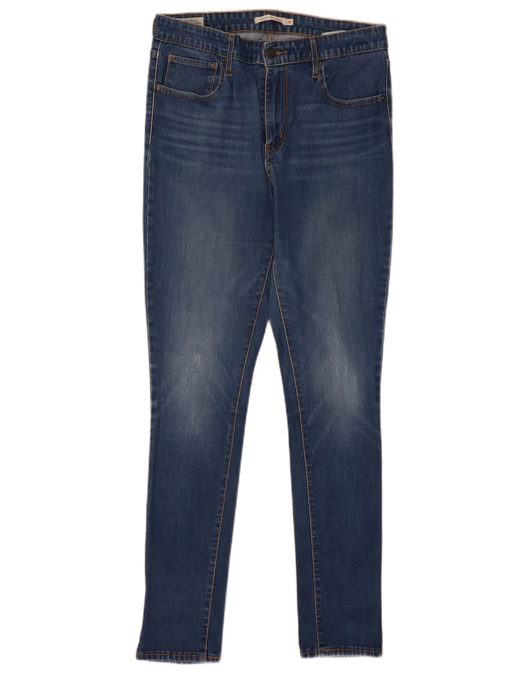 LEVI'S Dame 721 Skinny Jeans med høj talje W31 L30 Blå Bomuld