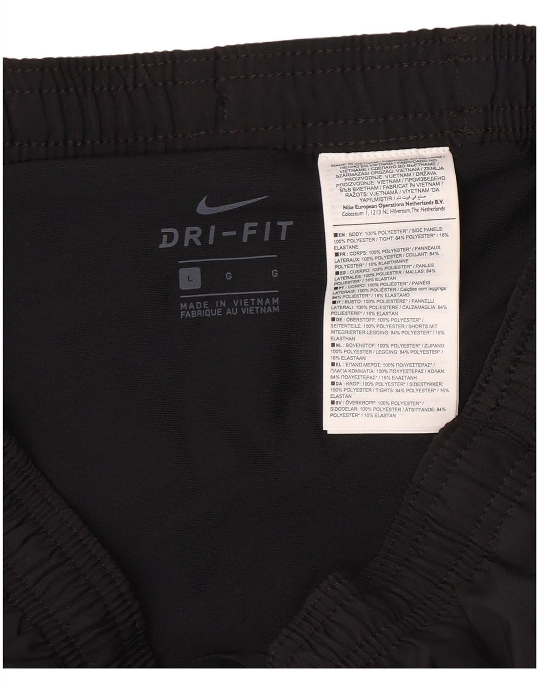 NIKE Dame Dri Fit sportsshorts UK 16 Large Black Polyester