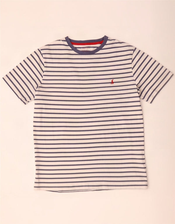 Joules Mens T-Shirt Top Large White Striped Cotton