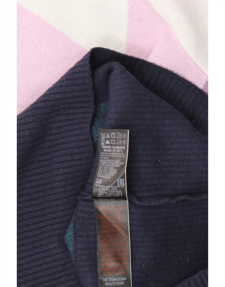 Marks & Spencer Dame Turtle Neck Jumper Sweater UK 14 Large Multicolor