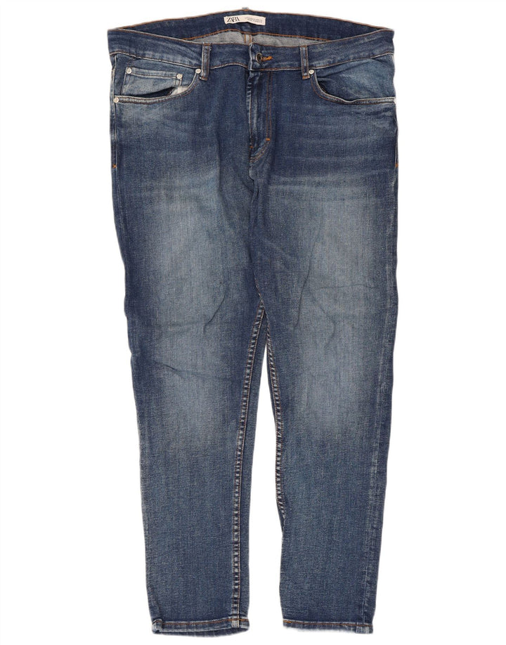 Zara Herre Slim Jeans EU 44 Large W34 L29 Blå Bomuld