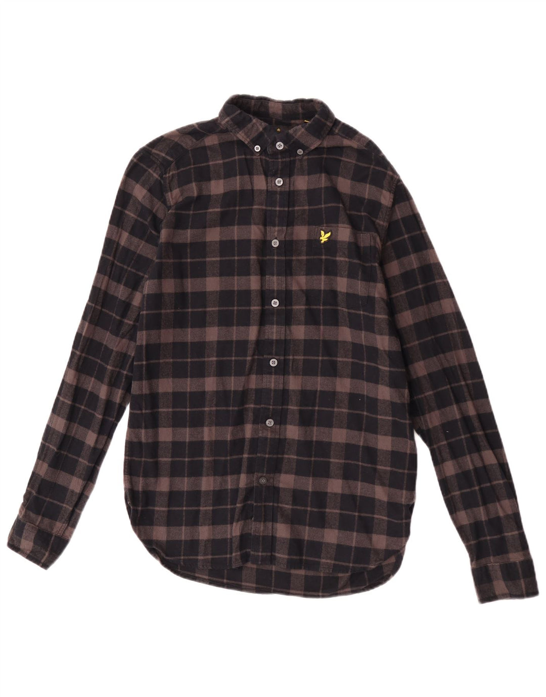 Lyle & Scott Herre flannelskjorte lille brun ternet bomuld