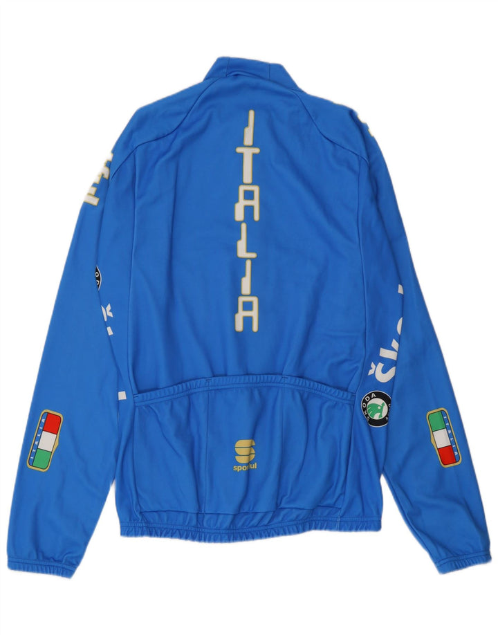 Sportful herre Italia grafisk træningsdragt topjakke 2XL blå polyester