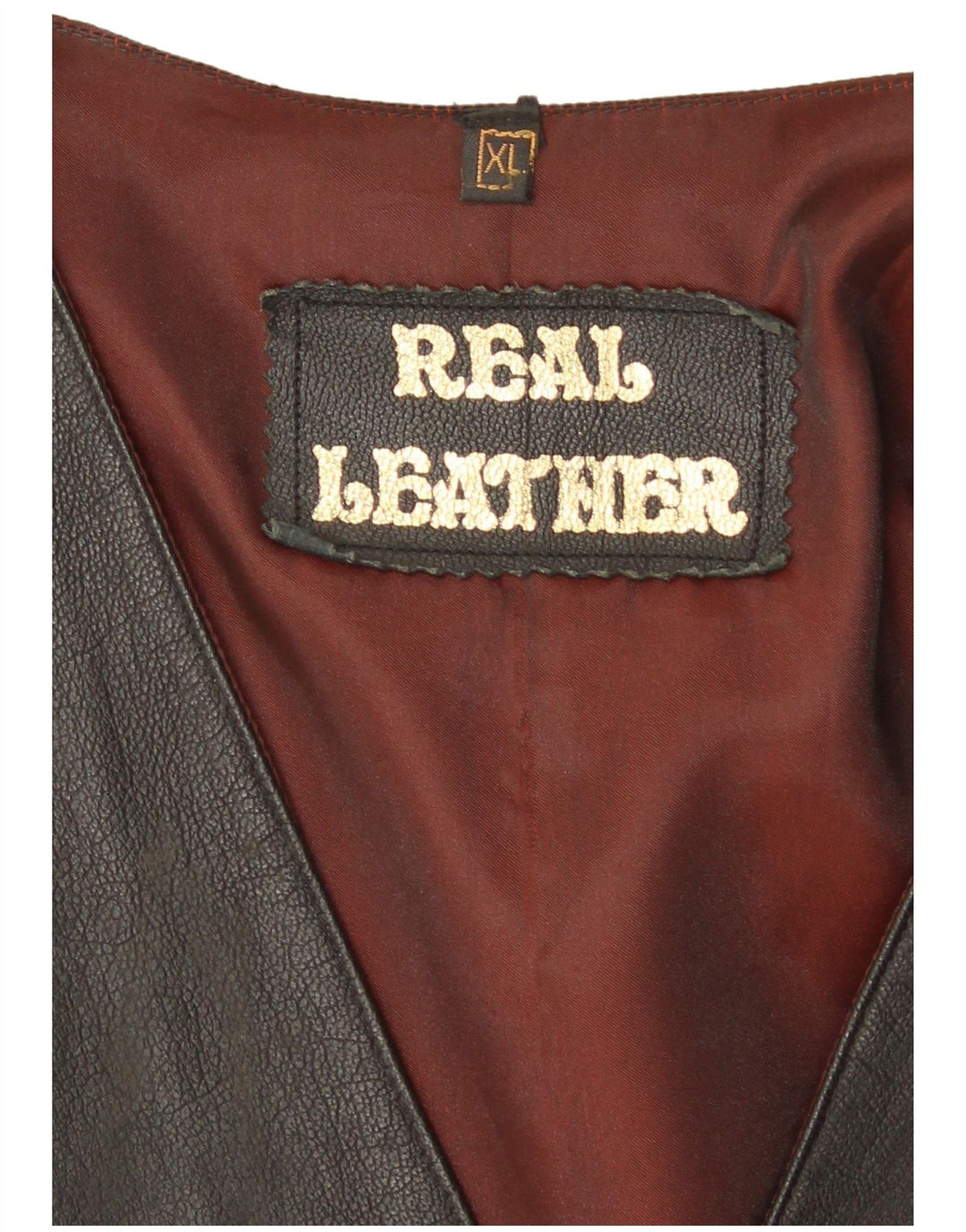 Vintage herre læder vest XL sort læder
