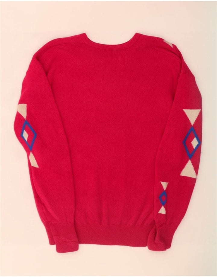 Pringle Herre V-hals sweater Medium Pink Geometrisk Uld