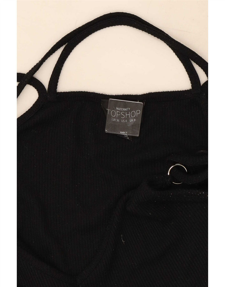 Topshop Dame Slip Dress UK 8 Small Black Polyester