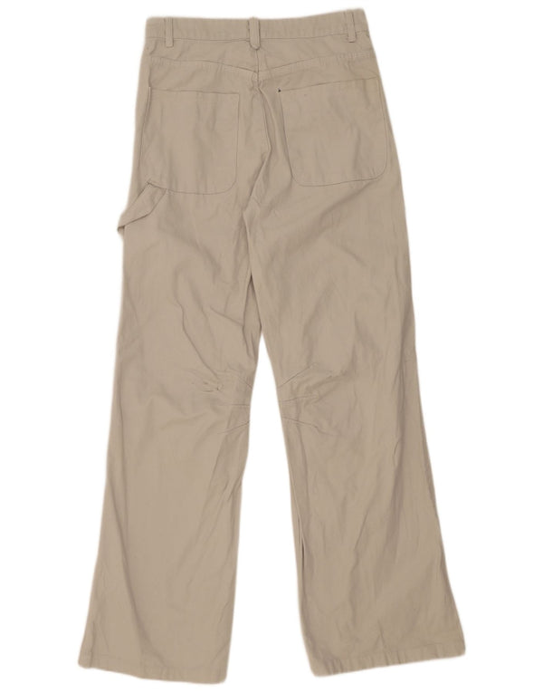 Zara Kvinder Casual Bukser med brede ben EU 36 XS W26 L32 Beige Bomuld