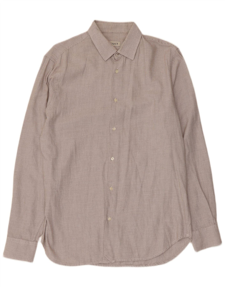 Trussardi Herre Regular Fit Skjorte Størrelse 41 Stor Grå Geometrisk Bomuld