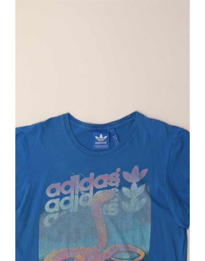ADIDAS Grafisk T-shirt til mænd, mellemblå bomuld
