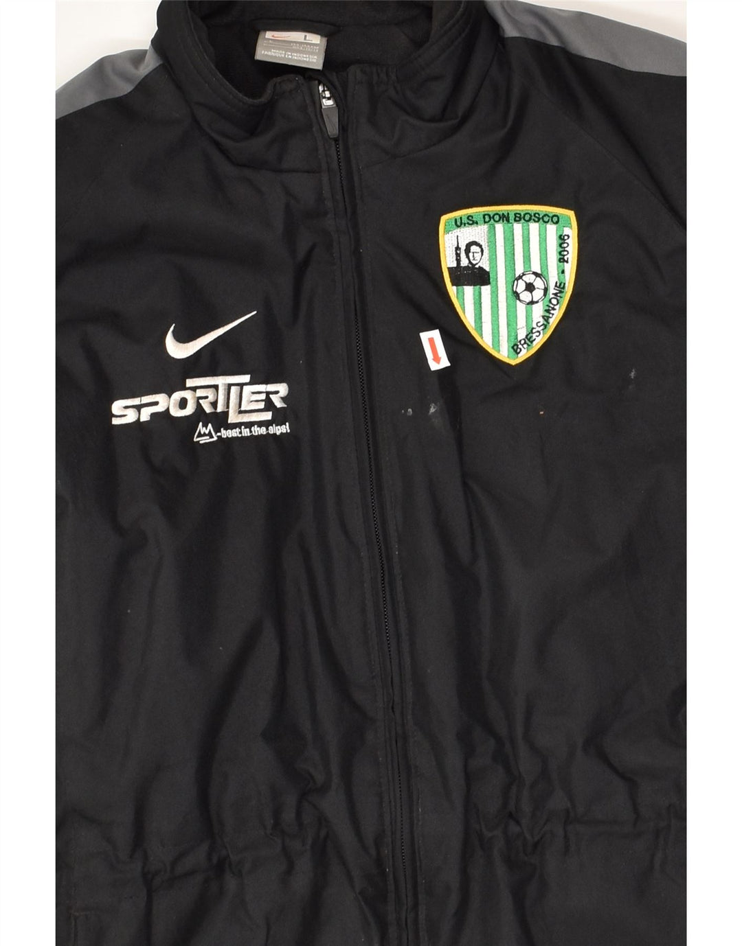 NIKE Boys Graphic Windbreaker Jacket 12-13 Years Large Black Polyester | Vintage Nike | Thrift | Second-Hand Nike | Used Clothing | Messina Hembry 