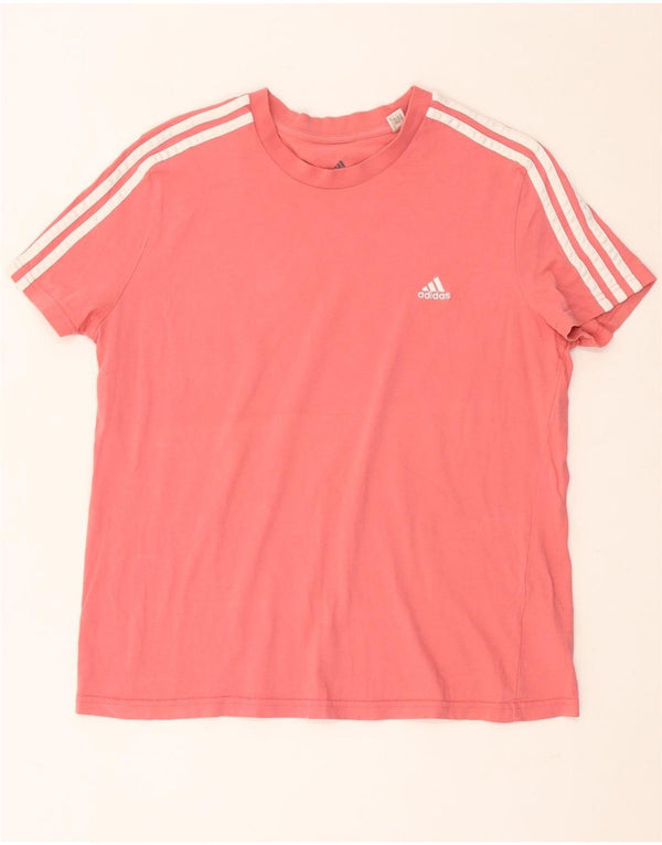 ADIDAS T-shirt top til kvinder UK 20/22 XL Pink Bomuld