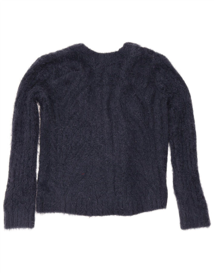 Marks & Spencer Dame Cardigan Sweater UK 14 Medium Navy Blue Polyester
