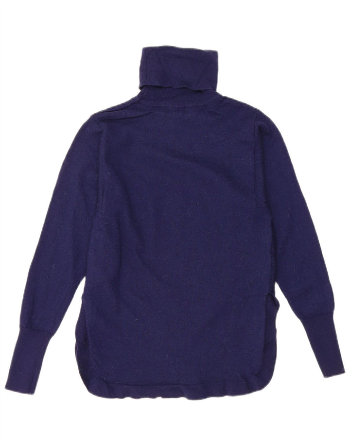 REISS Dame Rullehalstrøje UK 8 Small Navy Blue Wool