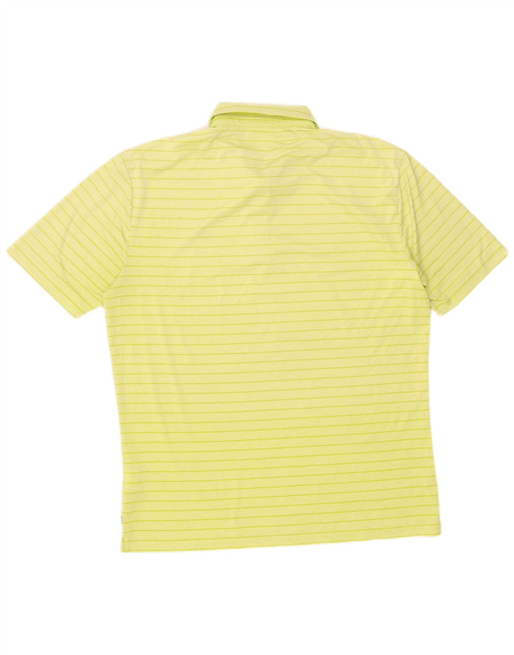 Calvin Klein herre poloskjorte stor gul stribet polyester
