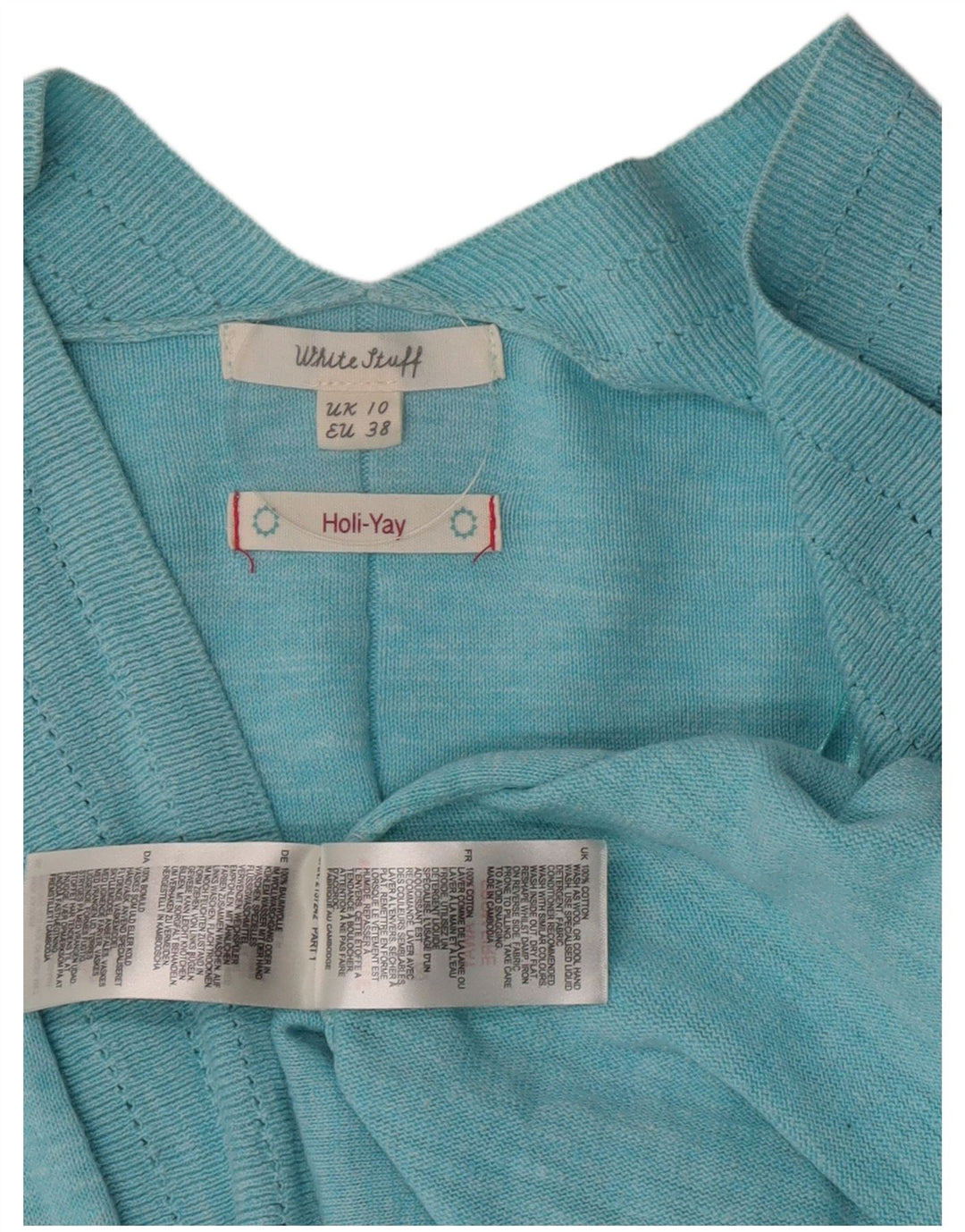White Stuff Womens Bolero Jumper UK 10 Small Green Bomuld