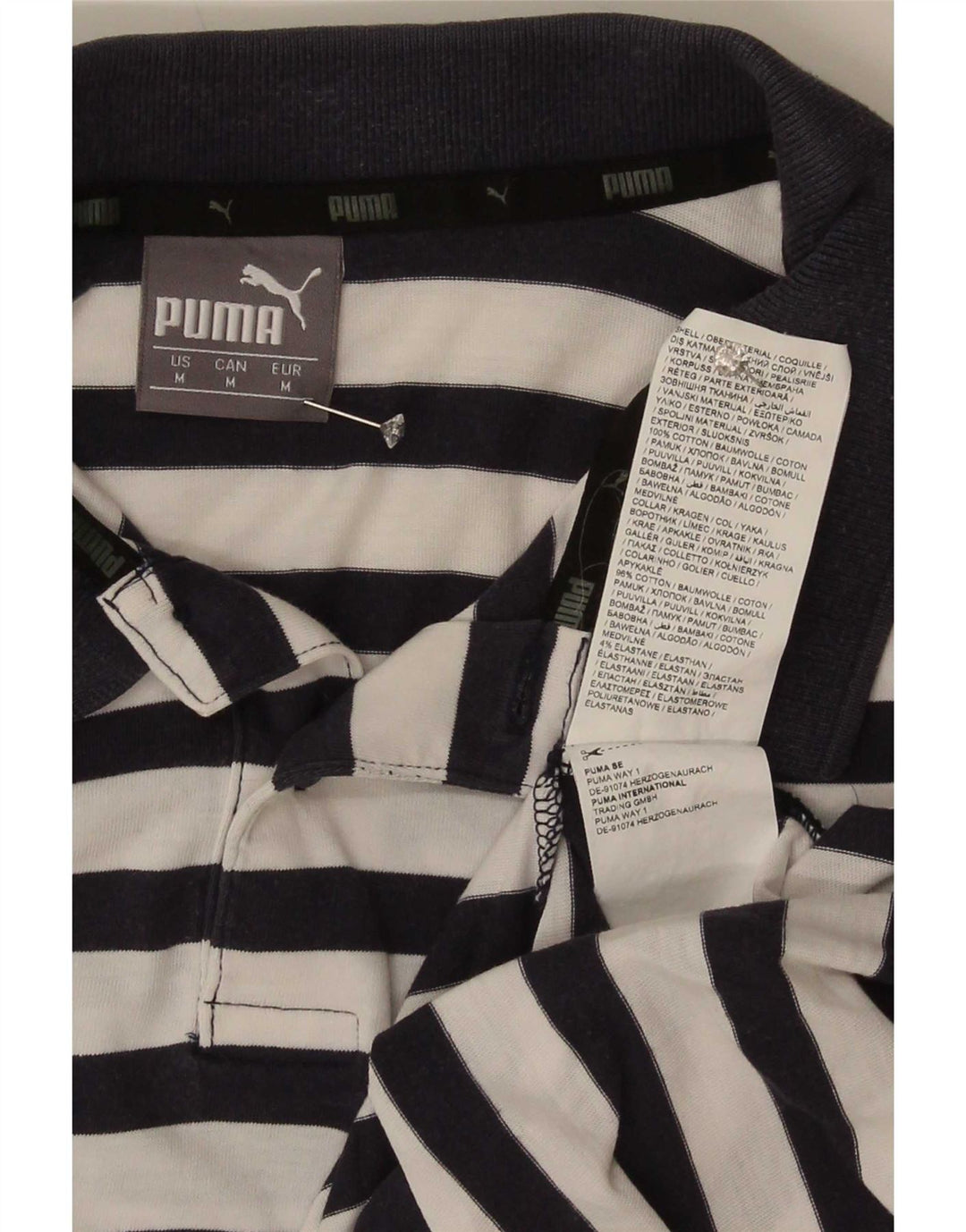 Puma herre poloshirt Medium marineblå stribet bomuld