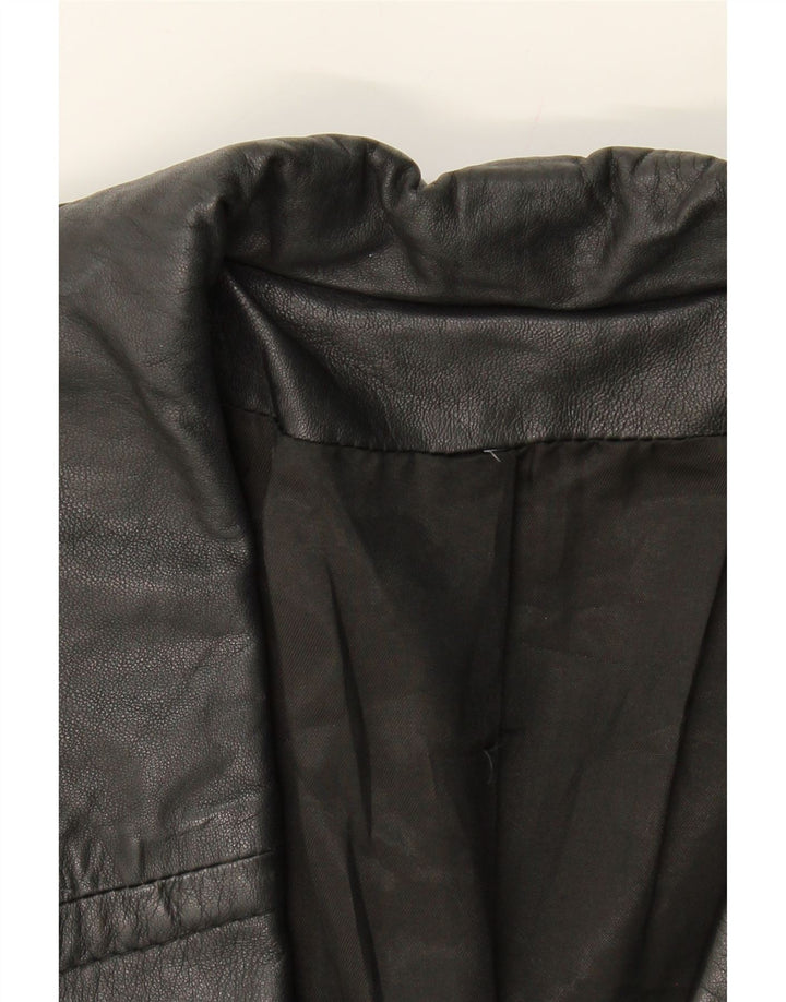 VINTAGE Womens Leather Coat UK 18 XL Black Leather Vintage Vintage and Second-Hand Vintage from Messina Hembry 