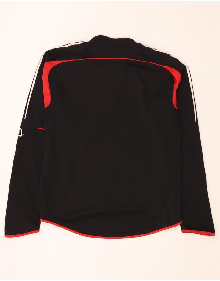 Adidas Herre Zip Neck Pullover Træningsdragt Top Stor Sort Colourblock