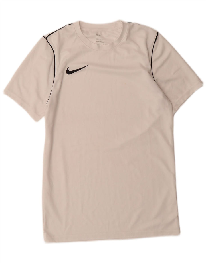 NIKE Mens Dri Fit Slim Fit T-Shirt Top Small Off White