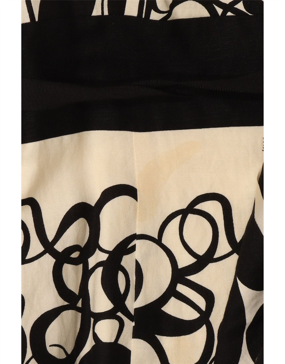 MONSOON Dame Ærmeløs A-Line Kjole UK 10 Lille sort geometrisk linned