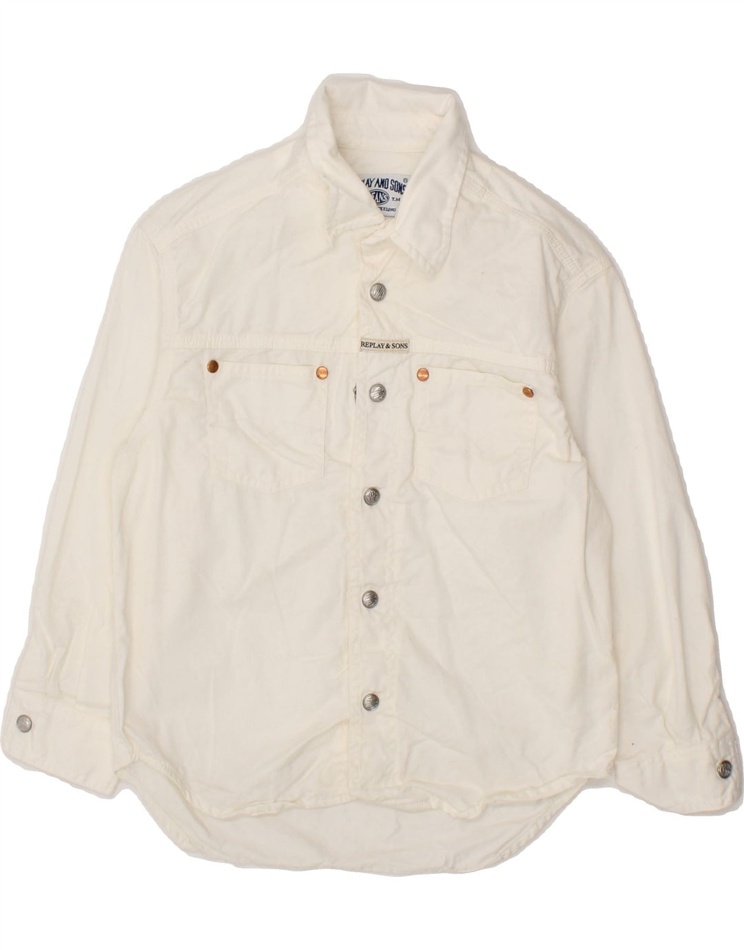 REPLAY Boys Shirt 6-7 Years White Cotton Vintage Replay and Second-Hand Replay from Messina Hembry 