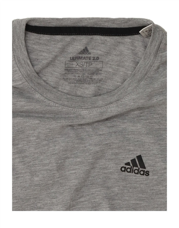 ADIDAS Womens T-Shirt Top UK 6 XS Grey Polyester Vintage Adidas and Second-Hand Adidas from Messina Hembry 