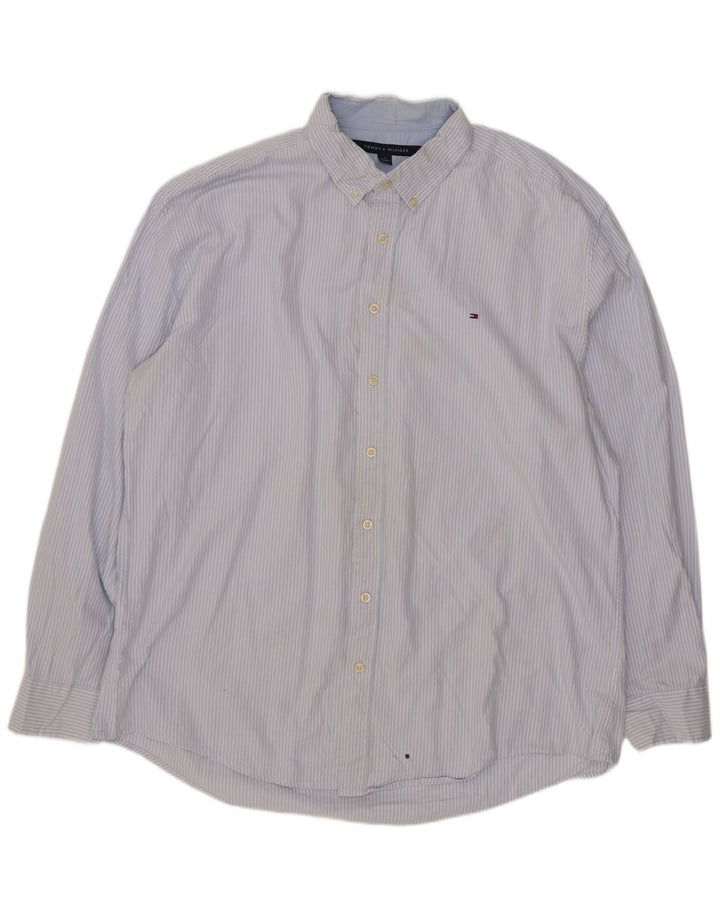 Tommy Hilfiger herreskjorte 2XL blå stribet bomuld