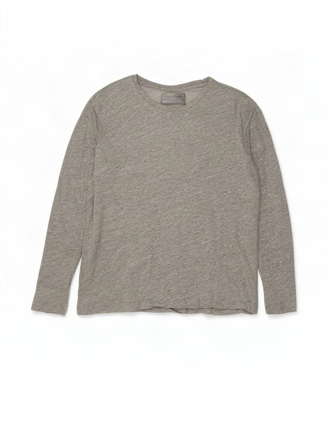 Zara Herre Top Langærmet Medium Grey Flecked Bomuld