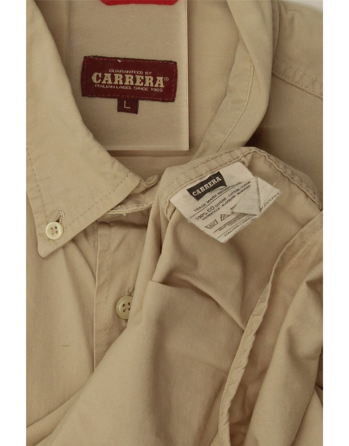 Carrera herreskjorte stor beige bomuld