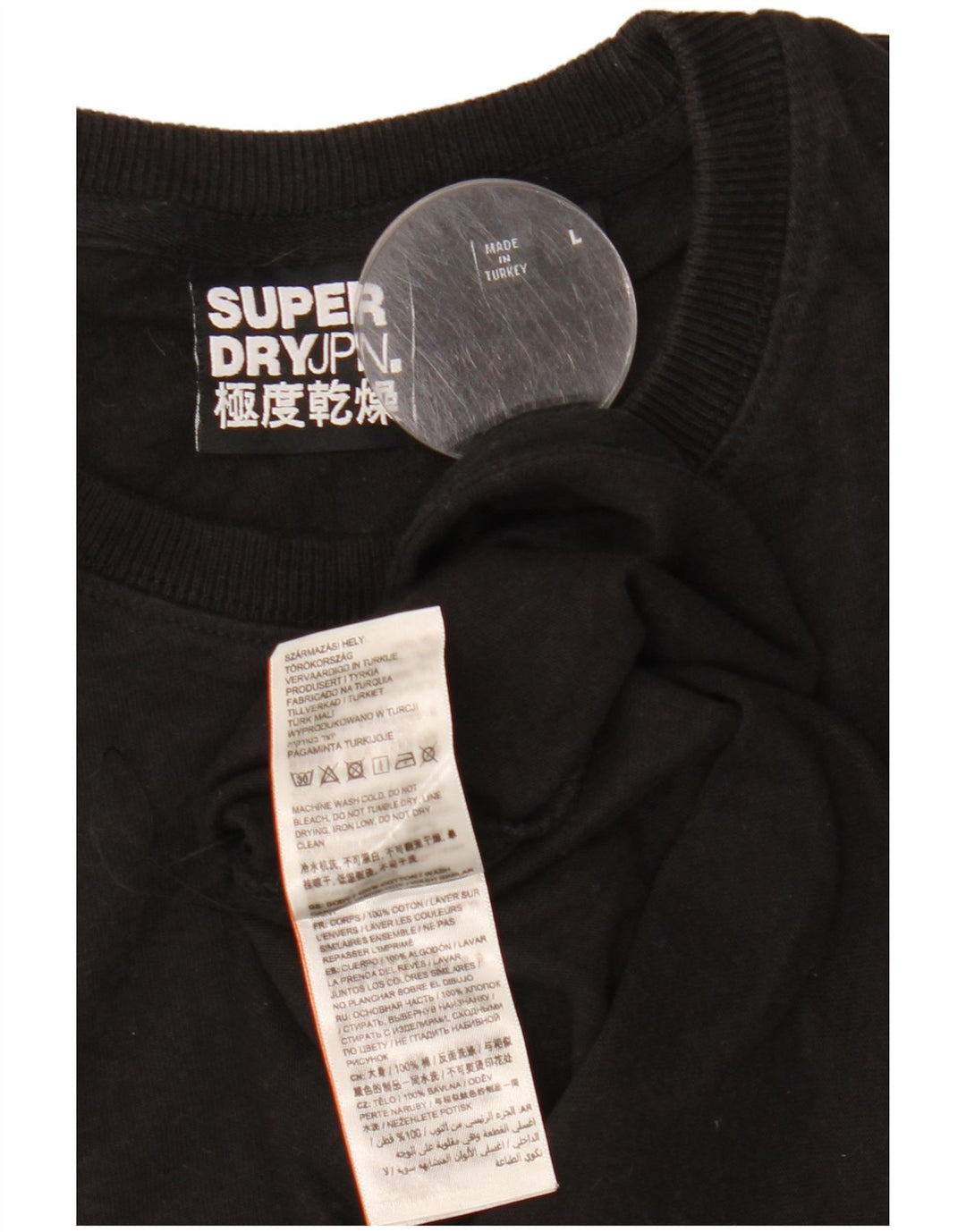 Superdry T-shirt top til mænd, stor sort bomuld
