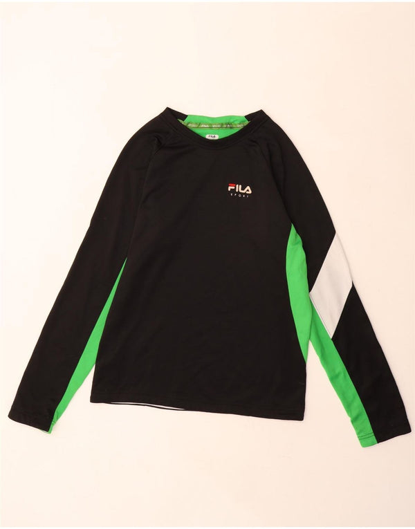 Fila Boys Top Langærmet 13-14 År XL Sort Colourblock Polyester Sports