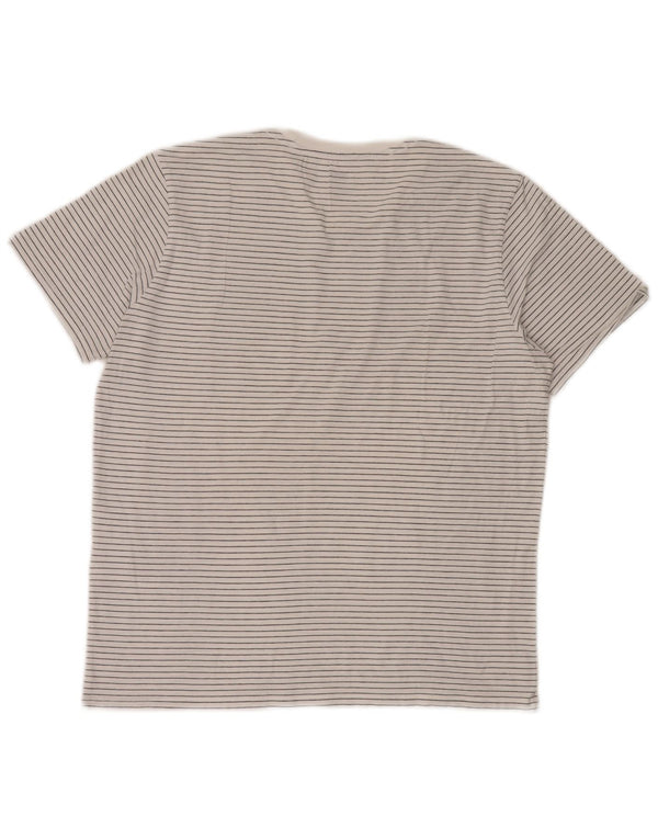 Levi's Mens T-Shirt Top Large White Pinstripe Cotton