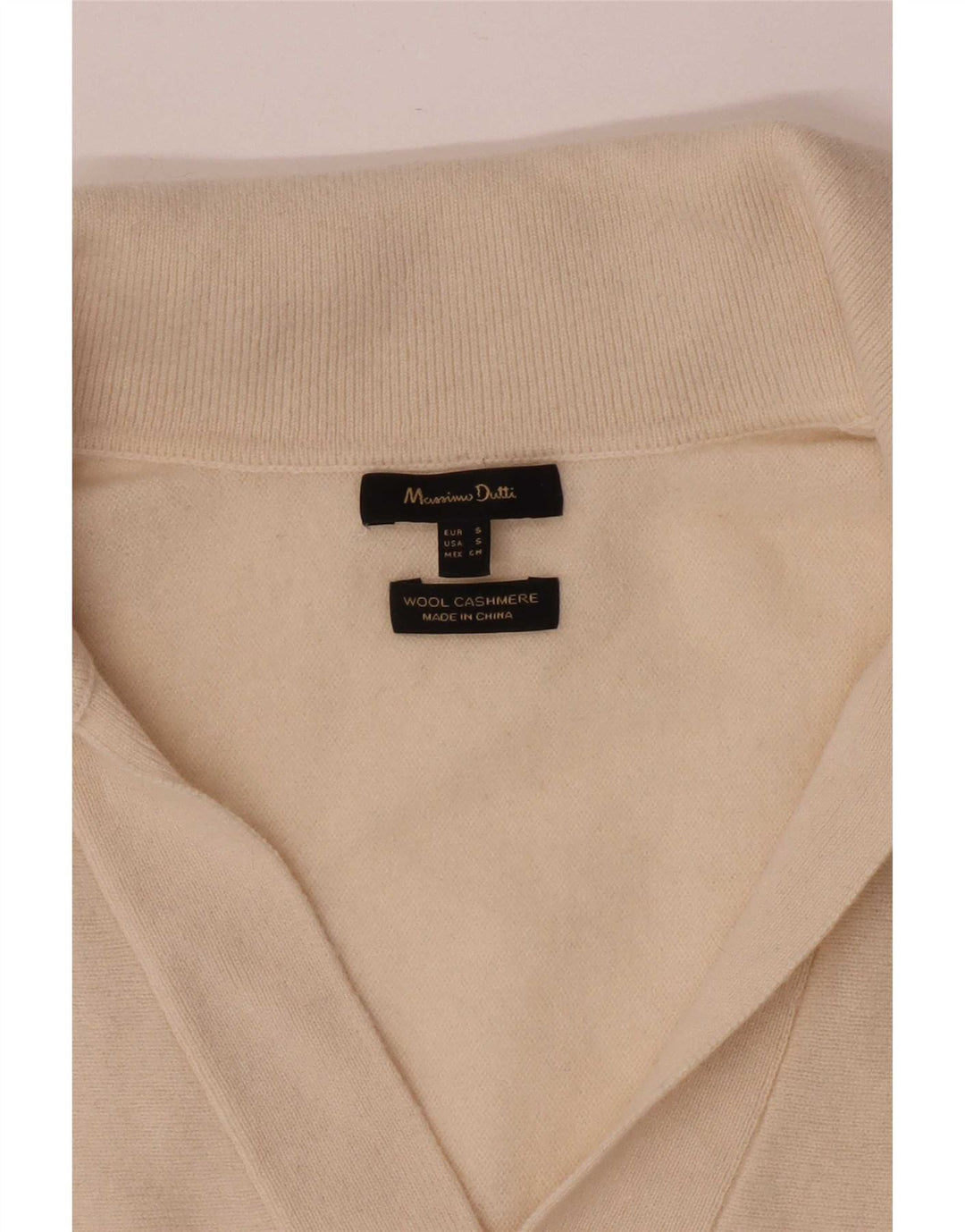 Massimo Dutti Dame Polo Neck Jumper Sweater UK 10 Small Off White