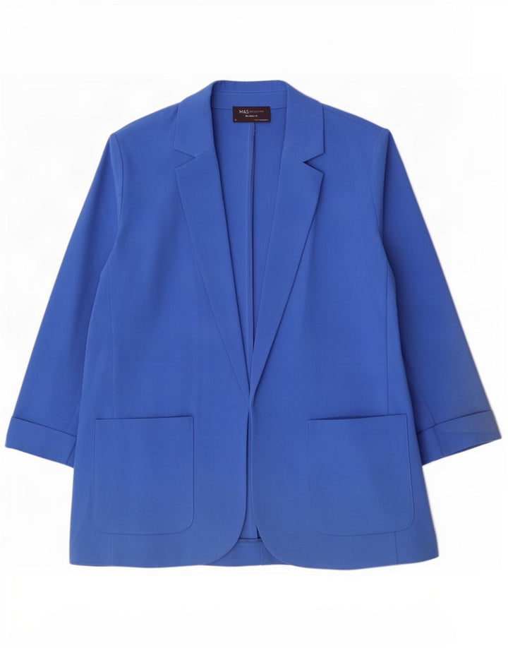 Marks & Spencer Dame 3/4-ærmet blazerjakke UK 14 Large Blue