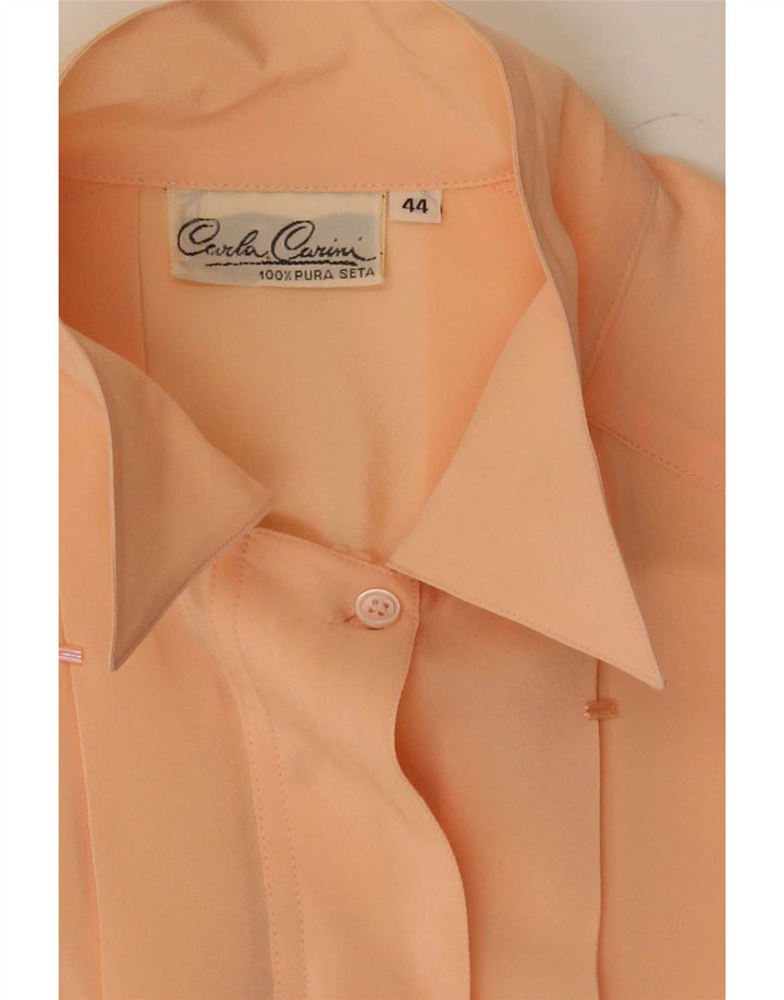 Carla Carini Dame Skjorte Bluse IT 44 Medium Pink Silke