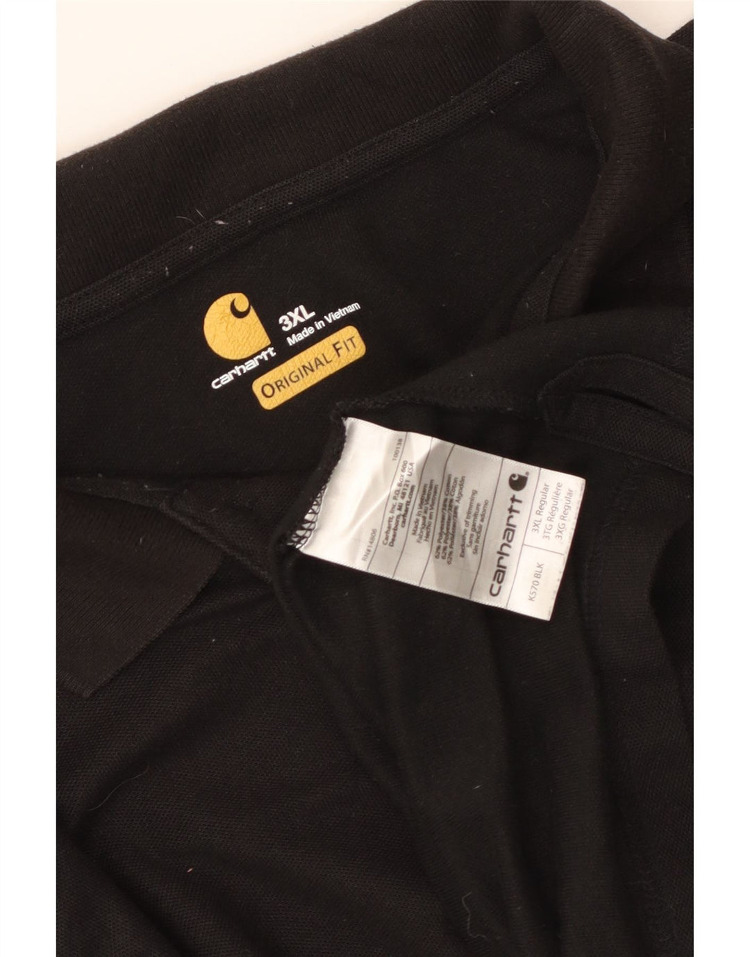 CARHARTT Herre Original Fit Polo Shirt 3XL Sort Polyester