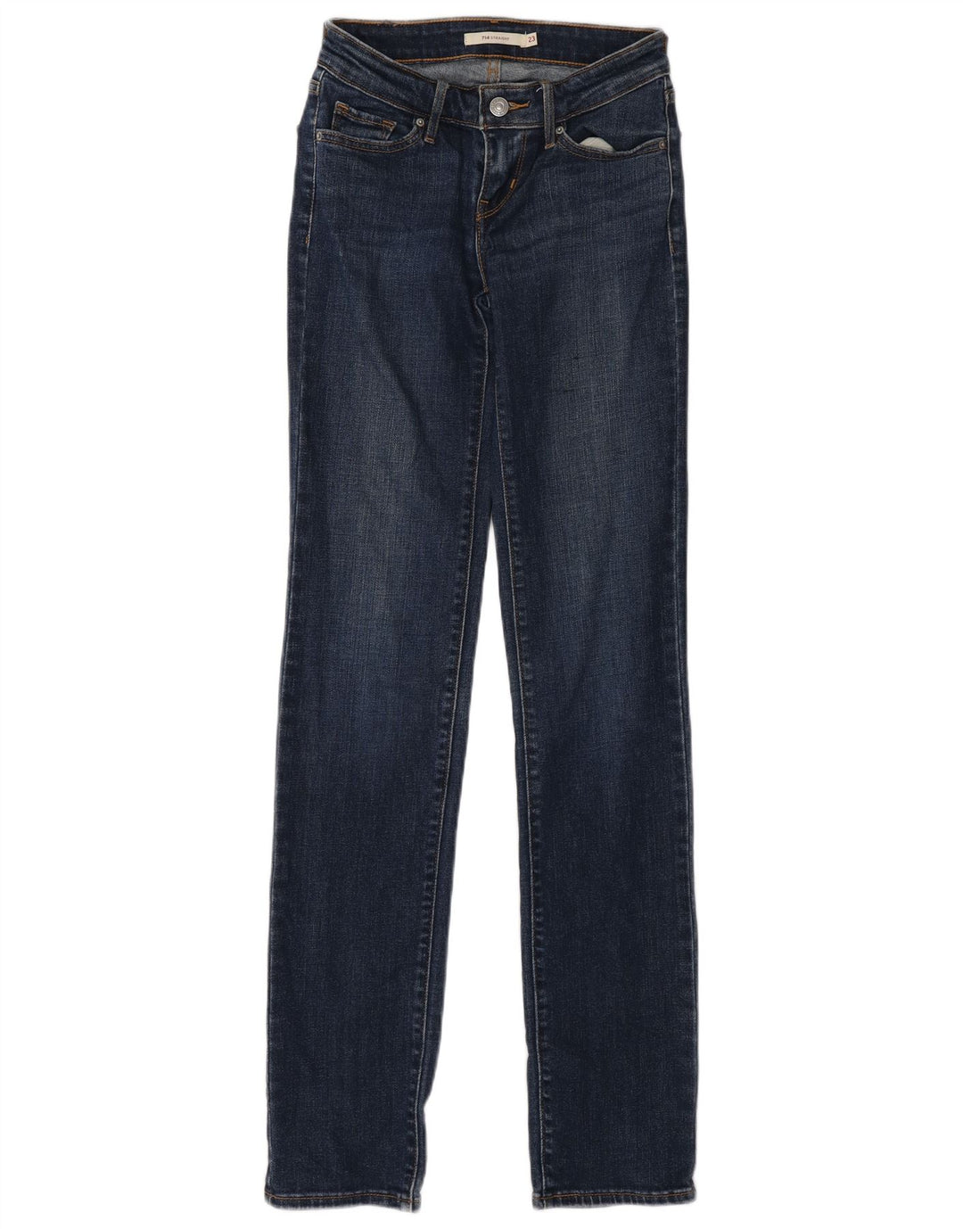 Levi's Dame 714 Straight Jeans W23 L33 Blå Bomuld