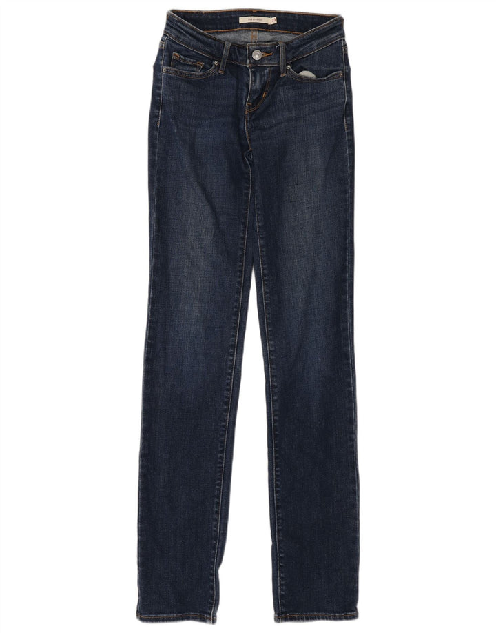 Levi's Dame 714 Straight Jeans W23 L33 Blå Bomuld