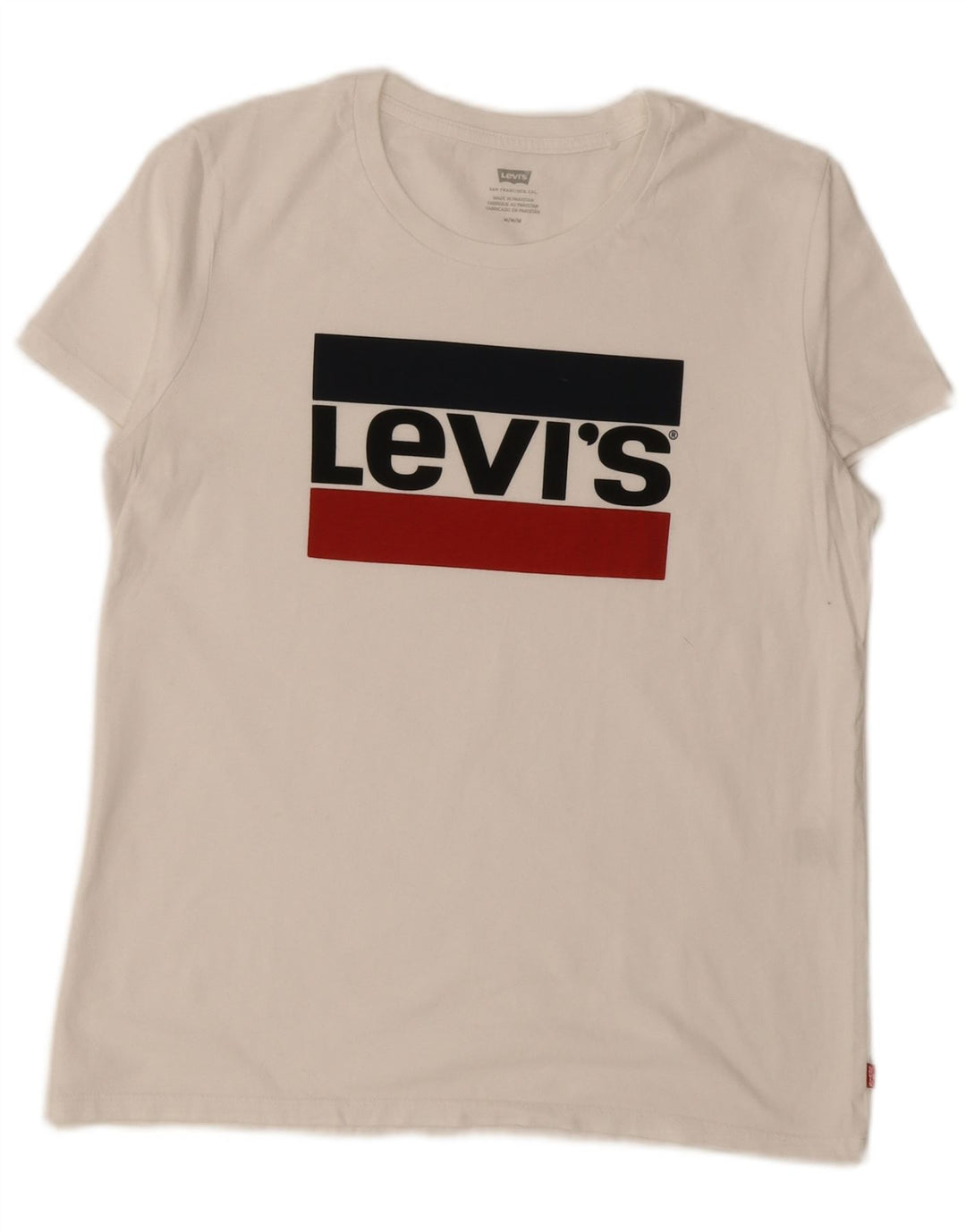 Levi's Grafisk T-shirt top til kvinder UK 14 Medium White