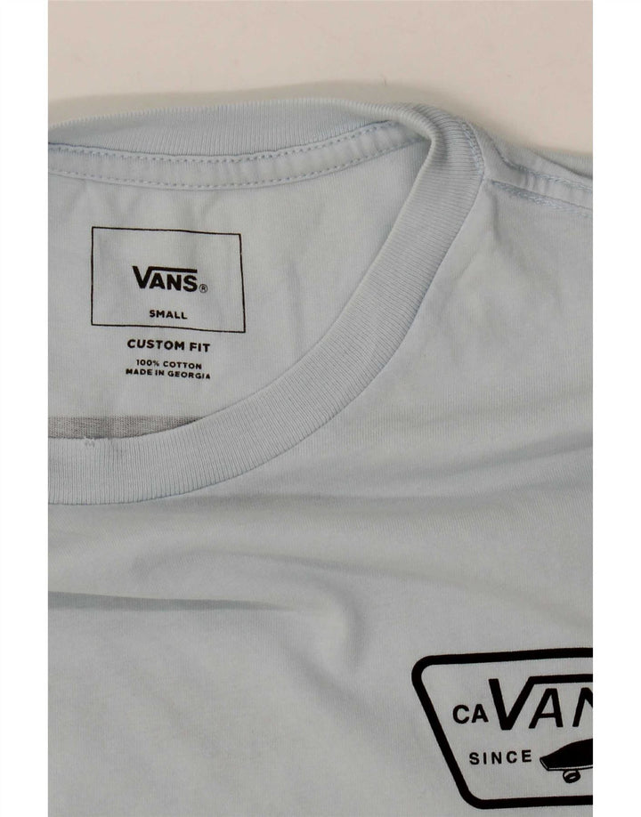 Vans Herre Custom Fit Grafisk T-Shirt Top Lille Blå Bomuld