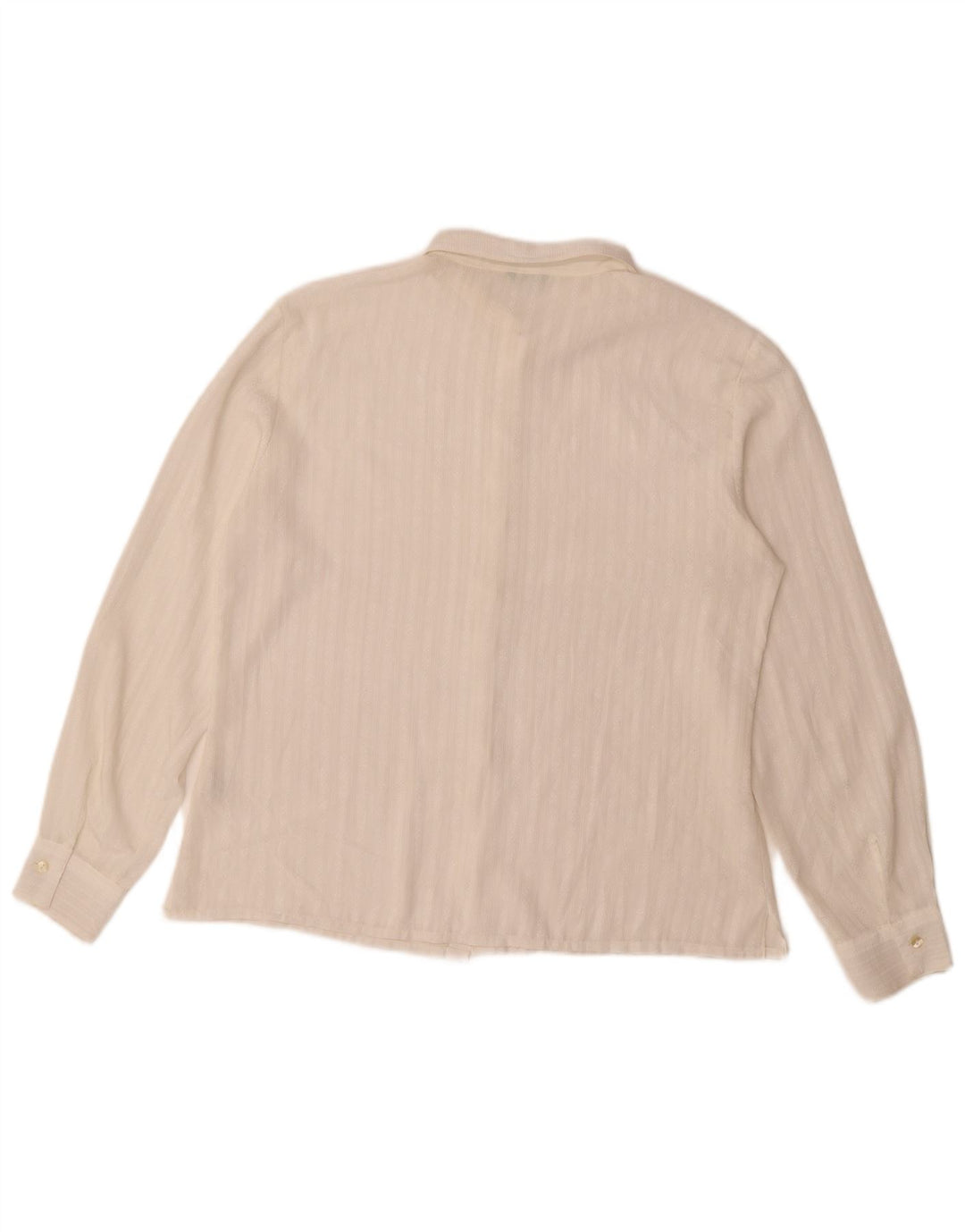 Benetton skjortebluse til kvinder UK 16 Stor hvid stribet polyester