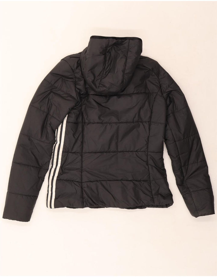ADIDAS Polstret hættejakke til kvinder UK 14 Medium Sort Polyester
