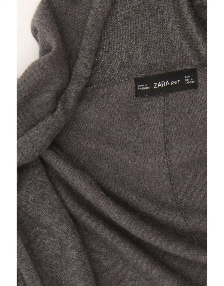Zara Womens Open Cardigan Sweater UK 14 Large Grå