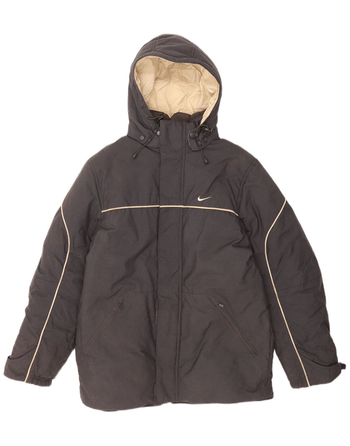 Nike polstret hættejakke til mænd UK 39/41 Medium Grey Nylon